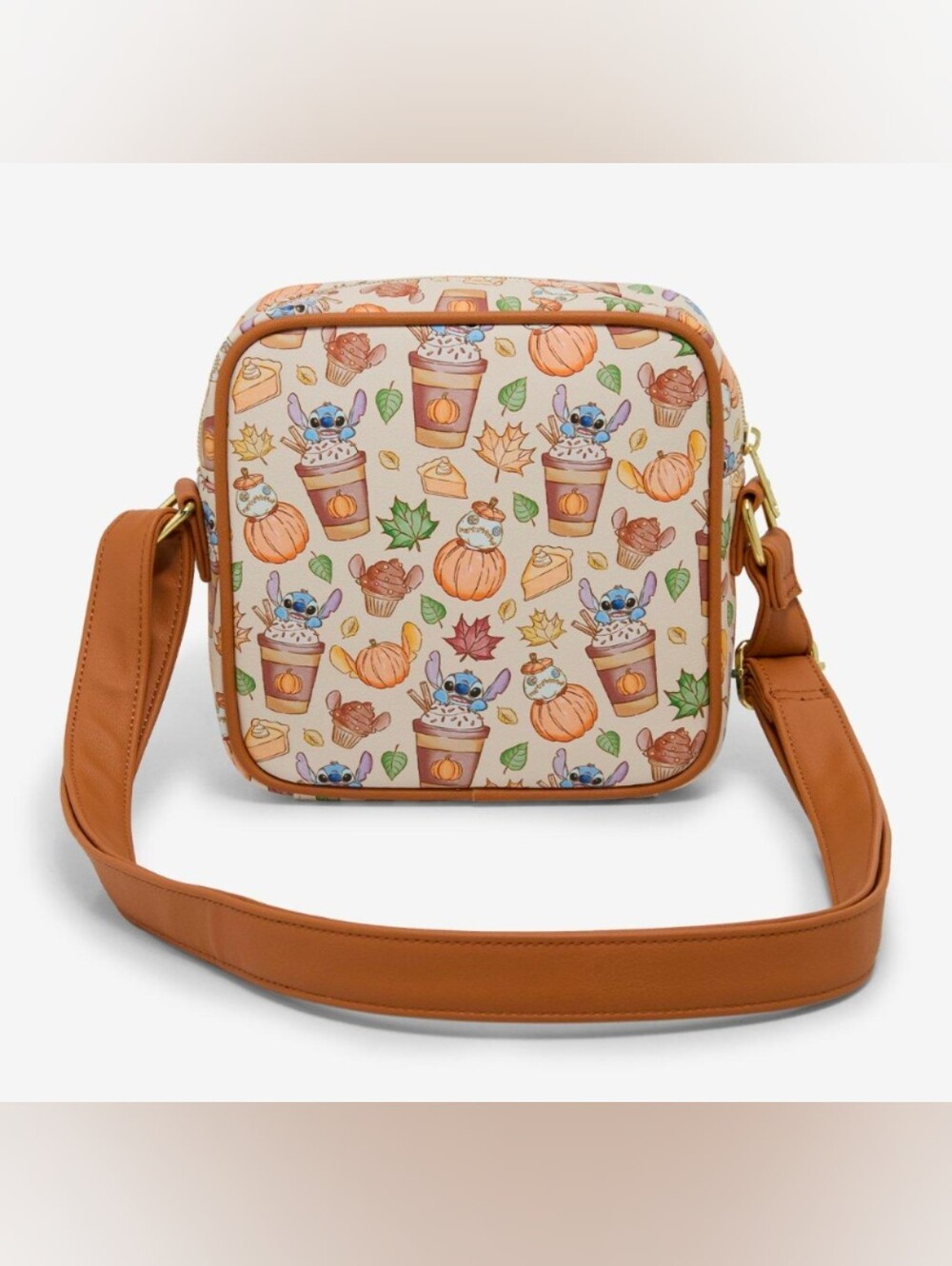 Loungefly Disney Stitch & Scrump Fall Pumpkin Latte Halloween Crossbody Bag! - Picture 5 of 8